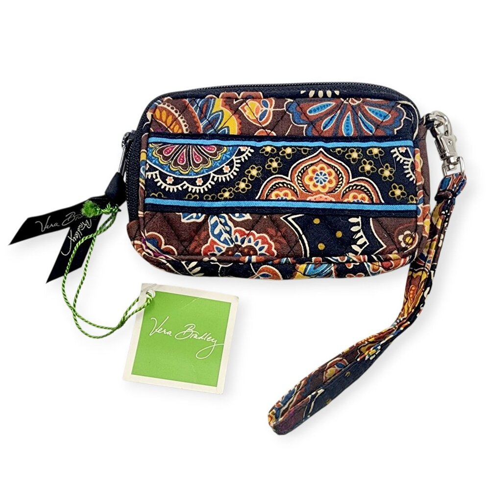 Vera Bradley Wristlet Zip ID Case Wallet Paisley Print NWT Retired Pattern Katal